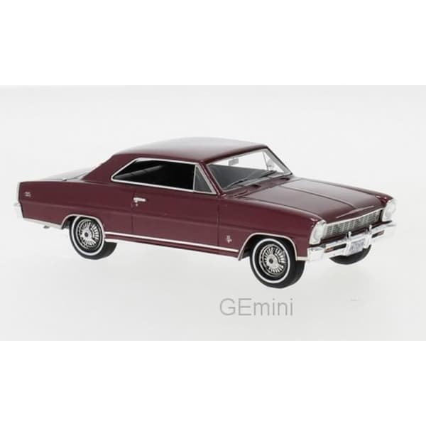 Miniatyrer monterade - NEO - Chevrolet Nova SS Hardtop 1966 - Röd - 1/43 - Interiör