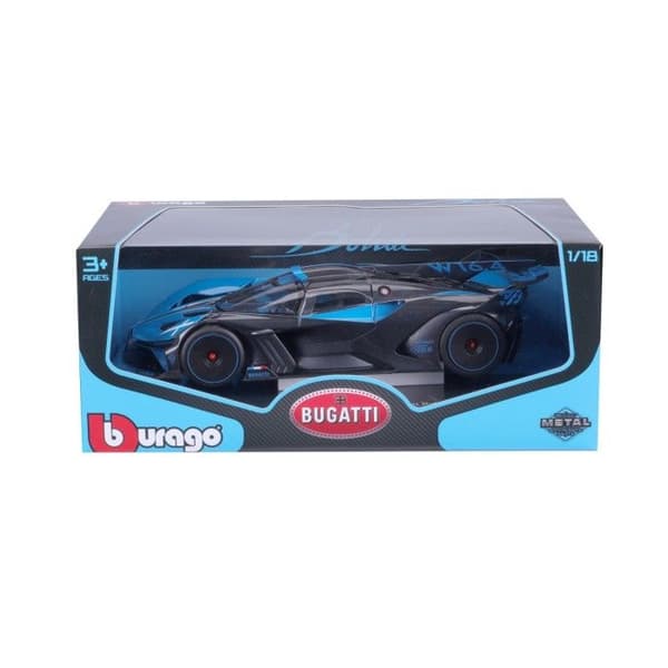 Modellbil - BBURAGO - Bugatti Bolide - Blå - Detaljerad inredning