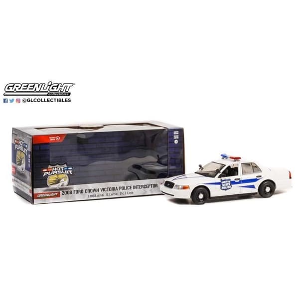 Monterade miniatyrer - Ford Crown Victoria Interceptor Indiana State Police 1975 1/44 Greenlight
