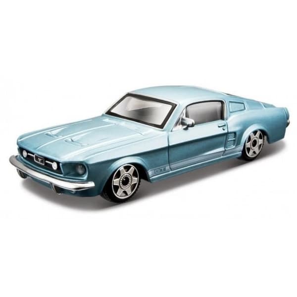 Monterade miniatyrer - Burago - Ford Mustang GT 1964 - 1/43 - Blå - Interiör - Blandat