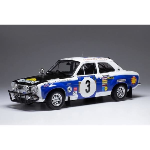 Miniatyrer monterade - IXO - Escort Mk I RS1600 - 1/18 - Blå - 14:e Safari Rallye