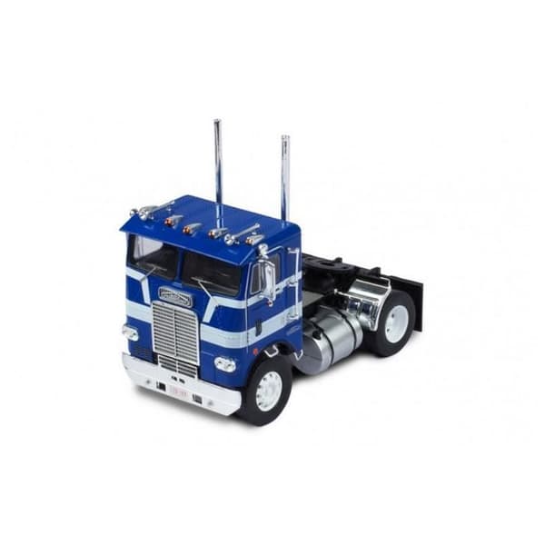 Monterade miniatyrer - IXO - Freightliner COE 1976 - Blå/Vit - Skala 1/43 - Lastbil