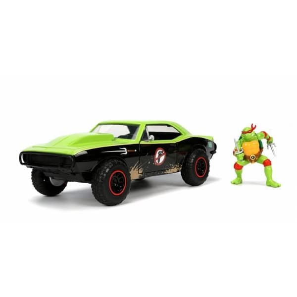 Monterade miniatyrer - Chevrolet Camaro Turtle Raphael med figur 1967 1/24 Jada