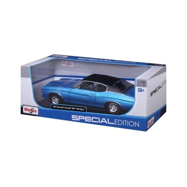Samlarbil Chevrolet Chevelle SS454 Sport Coupe 1971 - MAISTO - 1/18 - Blå