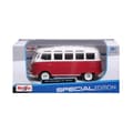 Miniatyrbild 2 av 4: Miniatyrbil - MAISTO - Volkswagen T1 Combi Samba M31956 - Metall - Röd i skala 1/25