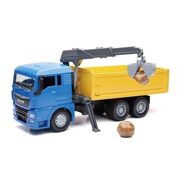 Monterade miniatyrer - Man TGX 6 x 4 med lantbrukstipp 1/18 Newray