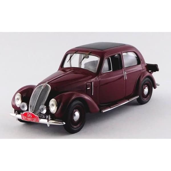 Miniatyrer monterade - Rio - Fiat 1937 Villoresi 1/43 - Röd - Rally Monte Carlo - 6C #36
