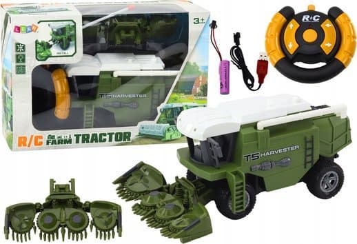 LeanToys Skurtresker RC Fjernstyrt Landbruksmaskin Grønn