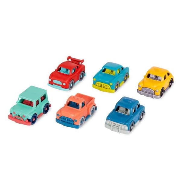 Set med 6 minifordon Petit Jour Mini Riders - flerfärgad - 10,5x6,5x29 cm