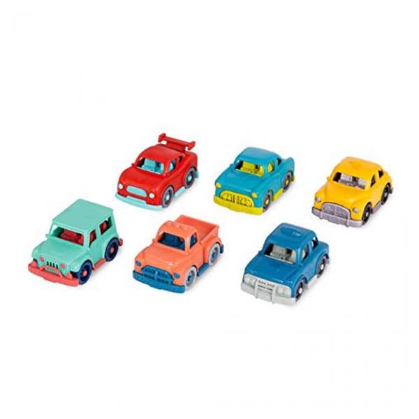 Set med 6 minifordon Petit Jour Mini Riders - flerfärgad - 10,5x6,5x29 cm