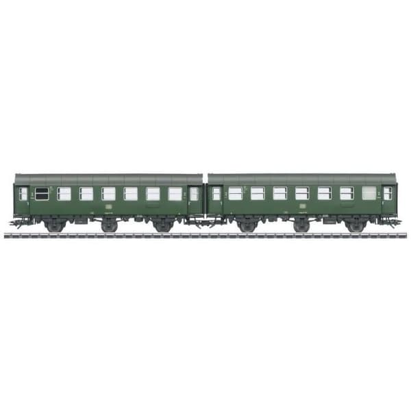 Leksak - Märklin - Par av transformatorvagnar H0 2.cl. - Grön kromoxid - LED-belysning - 1965
