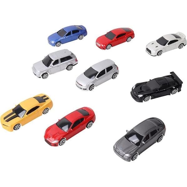 Freewheel Toys - Turbo Challenge - Sortiment av 9 bilar - Flerfärgad - Skala 1/64 - Metall