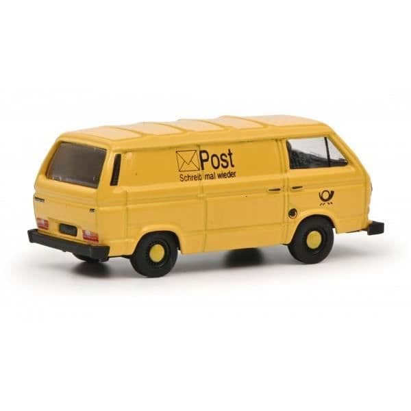 Modell av furgon - SCHUCO - Volkswagen T3 DBP - Gul - Förmonterad - Skala 1:87