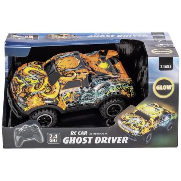 Revell Control 24682 Ghost Driver 1:22 elektrisk nybörjare RC-fordon Touring Car med ljuseffekt