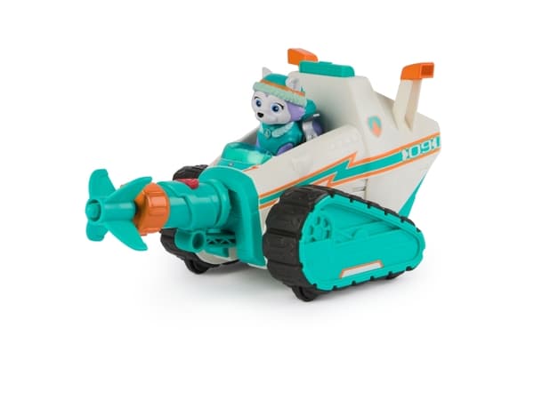 PAW Patrol Everest Deluxe Snowmobile, with Projectile Launcher, Snowboard and Collectible Action Figures, Kids Toys for Boys & Girls Ages 3+, Snowmob