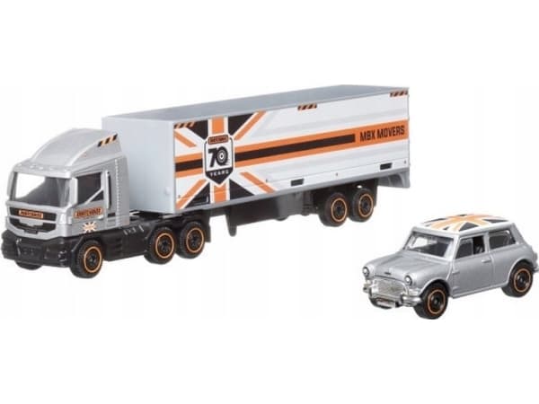 Mattel chassistransport + fyrstikkeske konvoibil