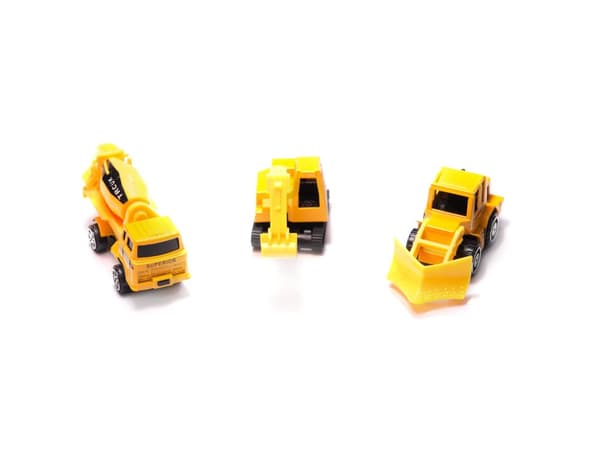Transporterplan + 3 bilar och entreprenadfordon