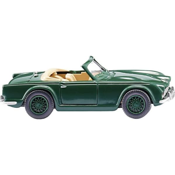 Miniatyrbil - Wiking - Triumph TR4 - Mossgrön kaross - Beige interiör