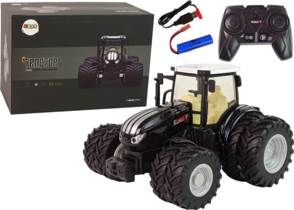 LeanToys Kauko-ohjattava R/C traktori Musta 2.4G metallia