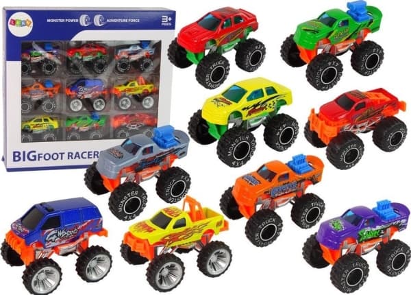 LeanToys Monster Truck Cars Eri värejä 9 kpl.