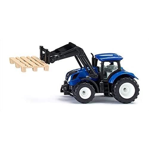 Skalmodell - SIKU - New Holland - Gaffeltruck - Palett - Blå