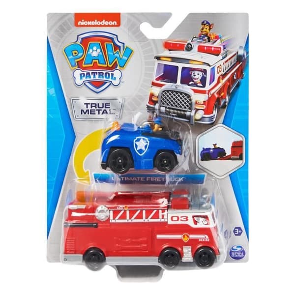 True Metal Fire Truck Pack - PAW PATROL - Med Chase Die Cast Vehicle - Samla från 3 år