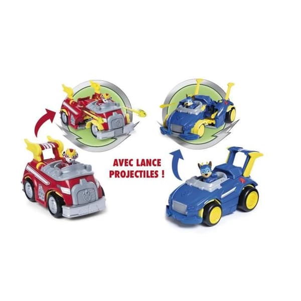 Paw Patrol Mighty Pups Transformerbart fordon - Chase - figur och projektiler ingår