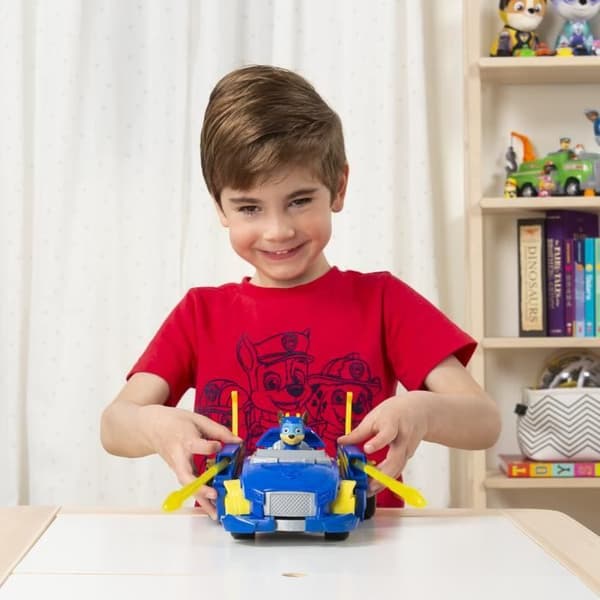 Paw Patrol Mighty Pups Transformerbart fordon - Chase - figur och projektiler ingår