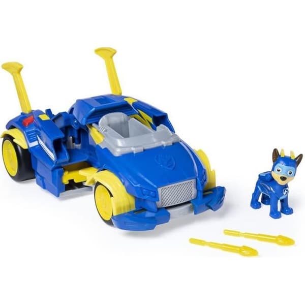 Paw Patrol Mighty Pups Transformerbart fordon - Chase - figur och projektiler ingår