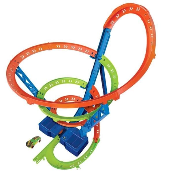 Hot Wheels - Cyclone Crash - Minifordon Circuit Playset - Motoriserad booster - från 5 år och uppåt