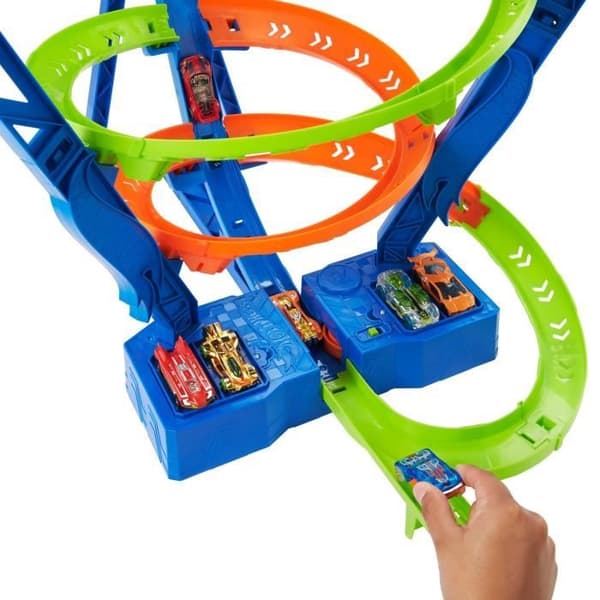 Hot Wheels - Cyclone Crash - Minifordon Circuit Playset - Motoriserad booster - från 5 år och uppåt