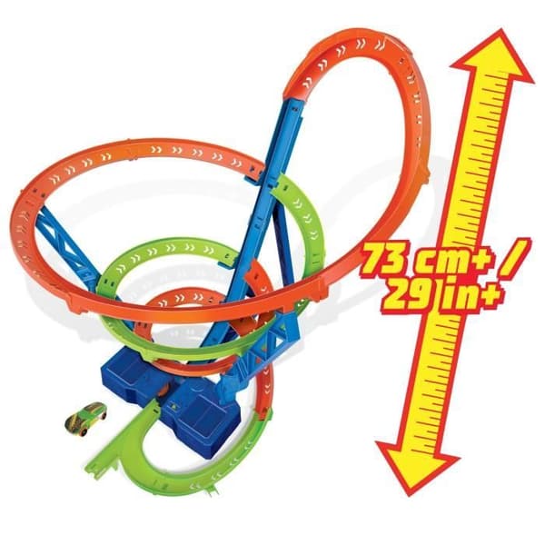 Hot Wheels - Cyclone Crash - Minifordon Circuit Playset - Motoriserad booster - från 5 år och uppåt