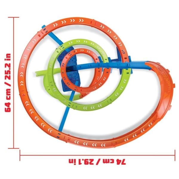 Hot Wheels - Cyclone Crash - Minifordon Circuit Playset - Motoriserad booster - från 5 år och uppåt