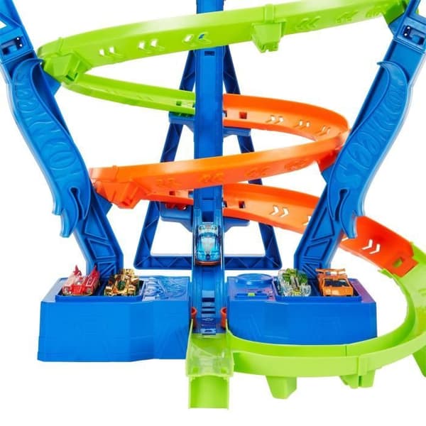 Hot Wheels - Cyclone Crash - Minifordon Circuit Playset - Motoriserad booster - från 5 år och uppåt