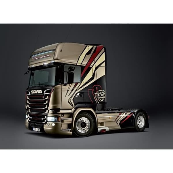 SCANIA R730 Streamline Team Chimera 4x2 Show Truck skalenlig modell för att montera och måla - ITA3930