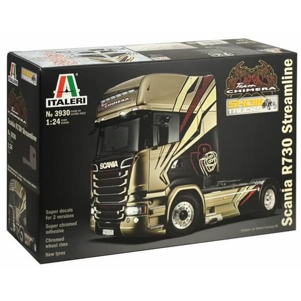 SCANIA R730 Streamline Team Chimera 4x2 Show Truck skalenlig modell för att montera och måla - ITA3930