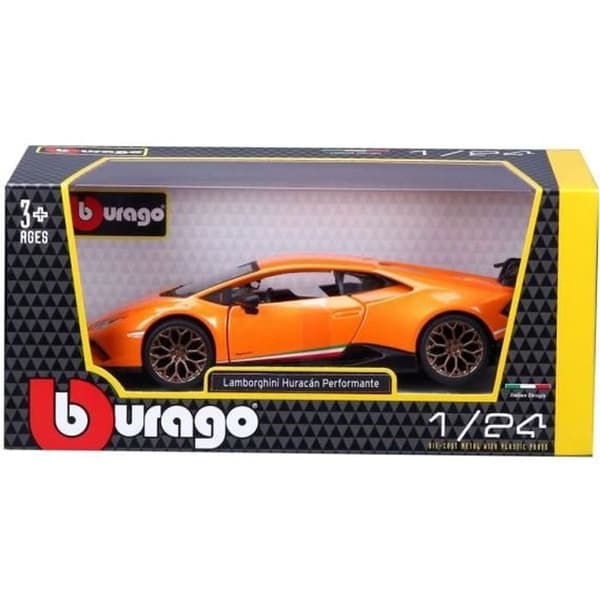Miniatyrfordon - BBURAGO - 1/24 LAMBORGHINI Huracan Peformante - Orange - Interiör - 3 år och uppåt