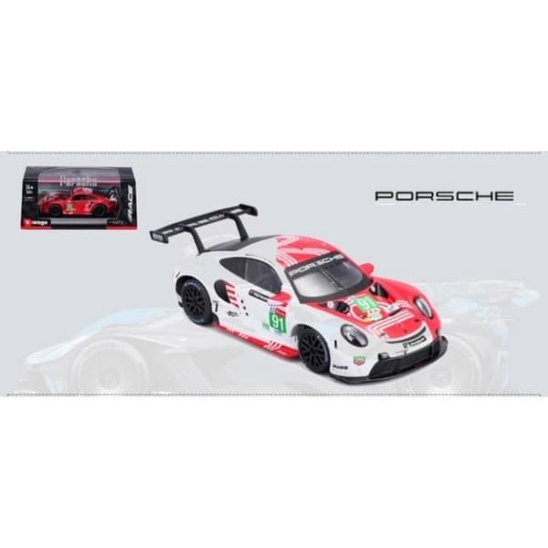 Miniatyrer monterade - Burago - Porsche 911 RSR LeMans 2020 - 1/43 - Vit - Blandad