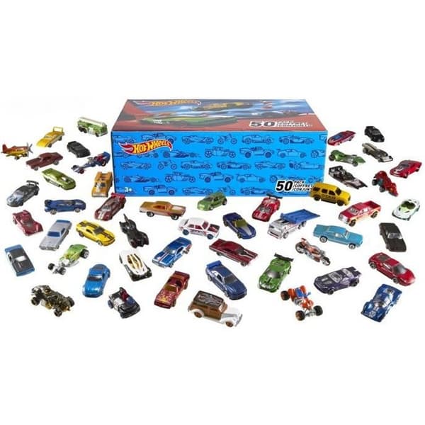 50-delade Hot Wheels bilset - sport-, racing- och cabrioletmodeller för barn och samlare