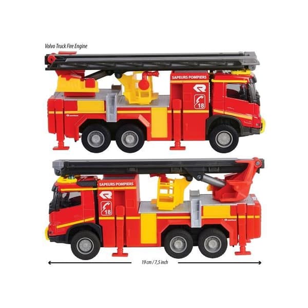 Volvo Brandbil - MAJORETTE - 19 cm - Öppna dörrar - Ljud och ljus