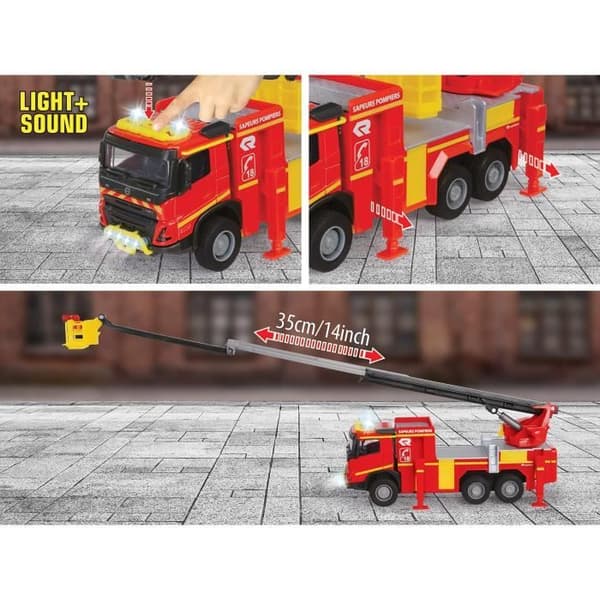 Volvo Brandbil - MAJORETTE - 19 cm - Öppna dörrar - Ljud och ljus