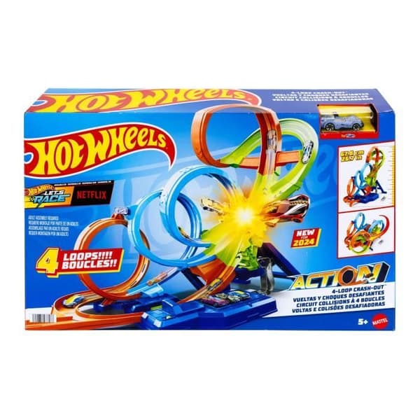 Hot Wheels-Ultra Crash Looping Set-HXR70 Thruster och bil