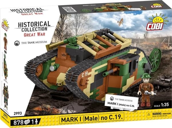 COBI 2993 Historical Collection Great War British tank Mark I Male no C.19 878 bricks