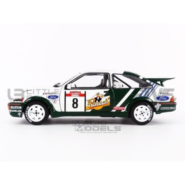 Samlarbil i miniatyr - SOLIDO 1/18 - FORD Sierra Cosworth - Tour de Corse 1988 - Vit/grön