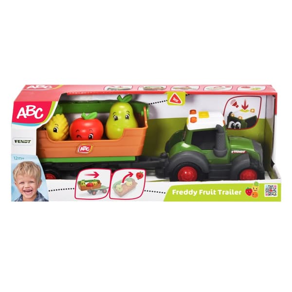 Freddy Fruit Fendt Leksakstraktor med Släpvagn ABC