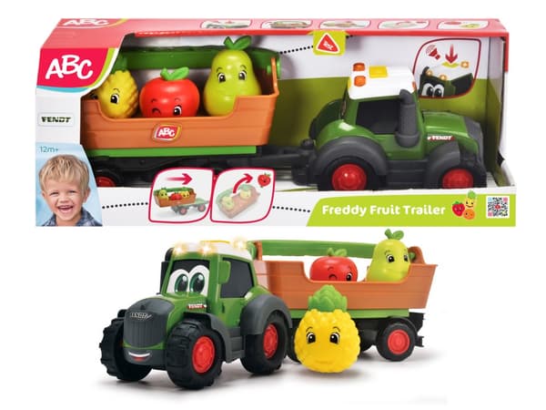 Freddy Fruit Fendt Leksakstraktor med Släpvagn ABC