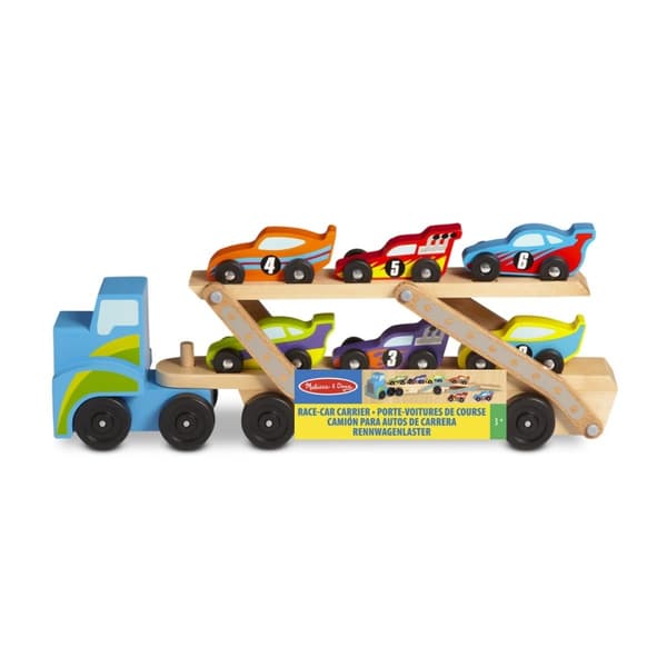 Melissa & Doug Wooden Cars Race-Car Carrier