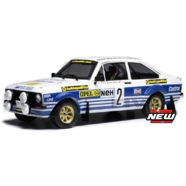 Samlarbil - IXO - FORD Escort MK II RS 1800 - 1/18 - Rally Sweden 1977 - Blå/Vit