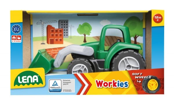 Lena Traktor med skopa i en låda Workies