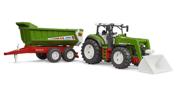 Roadmax Traktor med Frontlastare och Tippsläp Bruder